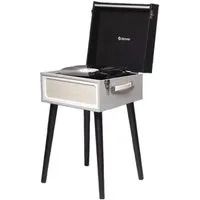 Denver VPL-150BT freistehender Retro Schallplattenspieler mit Bluetooth Plattenspieler (Riemenantrieb, Bluetooth 4.0 für Audio-Streaming von z.B.Smartphone)