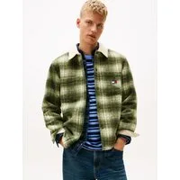 Tommy Jeans Karohemd CHECK TEDDY OVERSHIRT Overshirt Jacke Holzfäller kRegular fit mit Rundhalsausschnitt