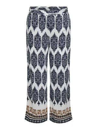 ONLY CARMAKOMA - CARHAVANA STRAIGHT PANT AOP Cloud Dancer - Gr. - 46