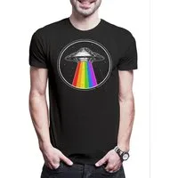 Urban Backwoods Print-Shirt UFO Rainbow Tractor Beam Herren T-Shirt Gay Pride Month Trans Alien (1-tlg) LGBTQ Gay Schwul