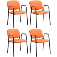 CLP Besucherstuhl Ken PRO Kunstleder (4er Set), stapelbar, Kunstleder, Armlehnen