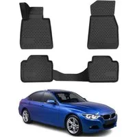 OMAC Auto-Fußmatten für BMW 3er F30 F31 2012-2018 / 4er 2013-2021 Schwarz (4 St), für BMW 3er F30 F31 2012-2018 / 4er F32 F36 2013-2021 BMW 3er F30 F31 2012-2018 / 4er F32 F36 2013-2021, Antirutsch,Wasserfest,Einfache Installation