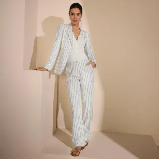 Weite Hose im Leinenmix für Damen, Damen, size: regular, Elfenbein, Leinen, by Lands' End