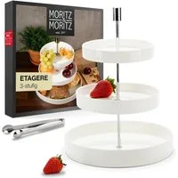Moritz & Moritz Etagere Obst Etagere, Porzellan, (3 Etagen), Perfekt als Obstschale für Obst Aufbewahrung, Muffins und Cupcakes
