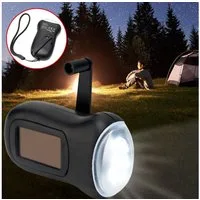 Casativo LED Taschenlampe LED-Dynamo-Taschenlampe mit Solar & Kurbel 3 LEDs 20lm, Akku, Outdoor (1-St., 1er-Set & 2er-Set), Dynamo-Taschenlampe mit Solar & Kurbel 3 High-Power-LEDs 40mAh-Akku