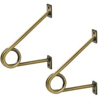 SO-TECH® Garderobe Rundstabhalterung 120 x 150 x 20 mm für Stangen bis Ø 30 mm (1 St), Antik Gold galvanisiert, für Garderobe & Küchenreling