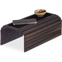 relaxdays Tablett Sofatablett Bambus dunkelbraun, Bambus