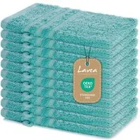 Lavea Waschhandschuh 10er Set Waschhandschuhe, 15 x 21 cm, Elena-Frottierserie, Waschlappen, 100% Baumwolle (10er Set), 500 g/m² Frottier, weich & saugstark, pflegeleicht