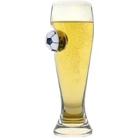 Bar Bespoke Bierglas Fußball im Bierglas Fanartikel - Weißbierglas mit Ball im Glas