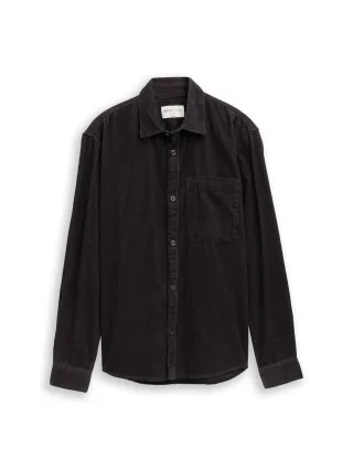 Denim Tom Tailor - Relaxed Fit Cordhemd mit Brusttasche coal grey - Gr. - M