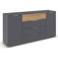 OTTO home Kombikommode Kommode Sideboard Schubladenkommode Schlafzimmerkommode ASTANA (Breite 160 cm / Höhe 81 cm, mit 4 Einlegeböden), 2-türig, 4 geräumige Schubladen, Kantengriff Alufarben MADE IN GERMANY