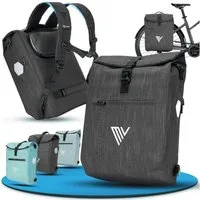 MIVELO Fahrradtasche Gepäckträgertasche mit Rucksackfunktion 100 % wasserdicht, inkl. Gepolstertem Laptopfach