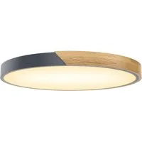 FIVMEN LED Deckenleuchte Deckenlampe Holz Deckenleuchte Deckenlampen Rund Lampen, Dimmbar