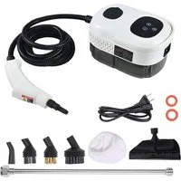QUBEBU Handdampfreiniger 2500W Tragbarer Dampfreiniger Multifunktionaler Handdampfreiniger, 2500,00 W, mit 6 Geschwindigkeiten einstellbar und 3 Arten von Bürstenköpfen.