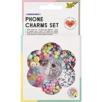 Folia Bastelperlen Handyketten Brillenketten RAINBOW SMILE, Perlen Set mit Aufbewahrungsb
