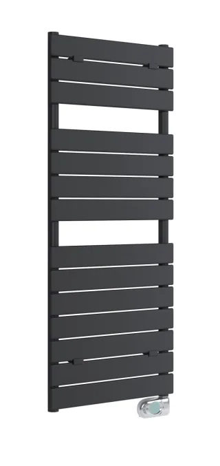 Neuesbad Badheizkörper Stripe B:500, H:1213mm, mattschwarz, elektrisch, Thermostat chrom NB1PES1211