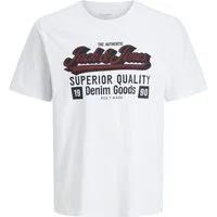 Jack & Jones Rundhalsshirt Jack&Jones T-Shirt Übergröße weiß großer Logoprint