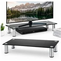 Mucola TV-Rack Monitorerhöhung Schreibtischaufsatz Monitorständer TV Glasaufsatz (Stück, Monitorerhöhung), Robust und stabil