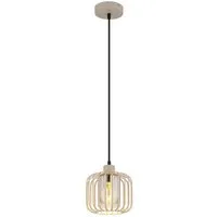 GLOBO LIGHTING Hängeleuchte, Leuchtmittel nicht inklusive, Hängelampe Pendelleuchte Metallgitter sand Rauchglas E27 Retro Küche
