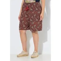 Ulla Popken Schlupfhose Schlupf-Bermuda Rose Giraffen weites Bein