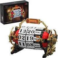 Esun Retro-Kalender-Bausatz für Erwachsene, Vintage-Sammlerstück Spielbausteine, (Set, 889 St., Komplettset), Verstellbares Datumsrad, römische Schrift 889 St.