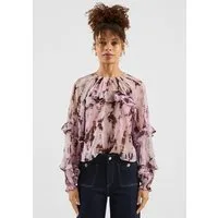 QS Langarmbluse Bluse Chiffonbluse mit Rüschen