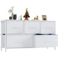 IDEASY Schubkastenkommode Frisiertisch,Schlafzimmerschrank-Organizer mit 5Schubladen mit Griffen (100×53×30 cm rutschfester dreidimensionaler Stoffschrank), Flurschubladenschrank zur Kleideraufbewahrung,Kleiderschrank-Organizer