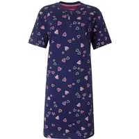 Irresistible Nachthemd Damen Schlafshirt Kurzarm Herzen (1-tlg) Baumwolle