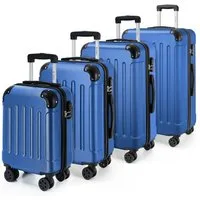YONSLY Kofferset Reisekoffer Trolley Rollkoffer Hartschalenkoffer in S-M-L-XL, 4 Rollen, (Spar-Set, 4 tlg., inkl. Größen S, M, L und XL), mit 360° Lenkrollen, Zahlenschloss und mehrstufigem Teleskopgriff