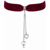 LUISIA® Collier Samt Kropfband mit Herz und Swarovski® Kristall (inkl. Schmuckbox)