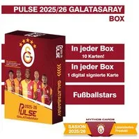 Jungengel Sammelkarte Galatasaray 2025/2026 Fußballkarten Spielkarten Sammelbox 10x Karten, Offiziell lizensiertes Produkt, 10x Karten je Box, 1x Signaturkarte