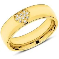 Unique Fingerring Vergoldeter Edelstahl Ring Herz Zirkonia