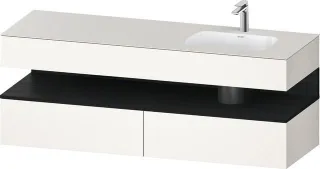 Duravit Qatego Einbauwaschtisch mit Konsolenwaschtischunterbau Weiß Supermatt 1600x550x600 mm - QA47 QA4796016840000