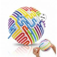 alldoro Fidget-Gadget Fidget Sensorik-Ball m.16 bunten Silikon-Schnüren für kreative Muster, sensorisches Anti-Stress Spielzeug für Kinder, für zuhause & Unterwegs