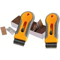 LIVINO Universalschaber Glas Schaber Set mit 10 Ersatzklingen – Kleber & Farbreste Entferner Austauschbare Klingen, Kompaktes Design, Ergonomischer Griff
