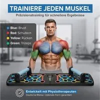 Body & Mind Liegestützgriffe 20-in-1 Liegestützbrett mit Griffen & Widerstandsbändern – Klappbar (Faltbares Multifunktions Fitness-Board, Ganzkörper-Training), Gratis Trainingsbänder