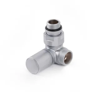 Terma Winkeleck-Regelventil CYLINDER GZ 1/2"-GZ 24-19 links, TGZRST002, Silber TGZRST002