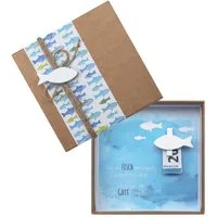ZauberDeko Geschenkbox Geldgeschenk Verpackung Petrol Grün Fisch Kommunion Konfirmation