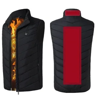 TENGOO HV-02 Unisex Heated Vest, 2 Heating Zones & 3 Temperature Levels, USB Electric Heated Jacket Thermal Winter Warm
