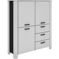 byLIVING Vitrine Highboard Faro (1-St) 3 Türen und 3 Schubkästen für maximale Ordnung, verschiedene Farben.