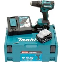 Makita Akku-Schlagbohrschrauber DHP485RTJ, max. 1900 U/min, mit 2 Akkus 18 V/5 Ah und Ladegerät, inkl. Aufbewahrungskoffer