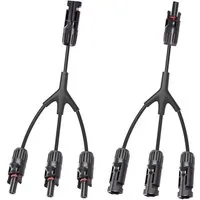 Rhein Beleuchtung Solarmodul Solarstecker Verteiler Set 1 zu 2/3/4 MC4 Y-Stecker Verbindung, 0 W, Hochreiner Kupferkern und PPE-Material, (Set, 1-St., Für PV-Kabel 1,5–6 mm², DC 1000V, Solarpanel & PV-Anlagen geeignet), IP67 wetterfest, UV-beständig,