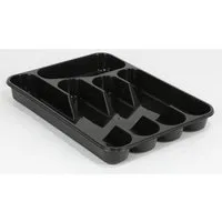 BURI Besteckkasten Besteckkasten schwarz Besteckeinteiler Besteckbox Besteckeinsatz