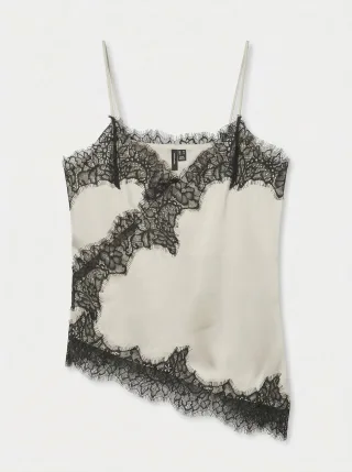 VERO MODA - VMNOVI LACE SINGLET WVN NOOS Pumice Stone - Gr. - XS
