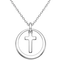 Limana Kreuzkette Kette Damen 925 Silber Kreuz Anhänger Halskette Geschenk (Freundin Frauen Schmuck Silberkette inkl. Dose), Geburtstag Ostern Muttertag Nikolaus Weihnachten