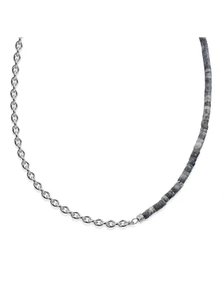 Zeeme Stainless Steel Collier Edelstahl Jaspis