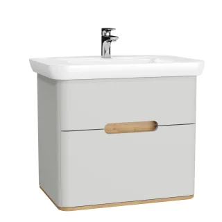 VitrA Sento Set 78 cm Waschtisch + Unterschrank 2 Laden Hellgrau Matt,65989 65989