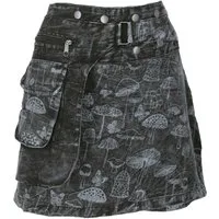 Guru-Shop Minirock Wickelrock, kurzer Rock, Cacheur, Stonewash.. alternative Bekleidung