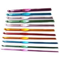 Yudu Häkelnadeln 11 Stück Nadeln Set 2–8 mm Aluminium Bunt 14 cm lange