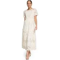 Zero Maxikleid Damen kurzarm Spitze